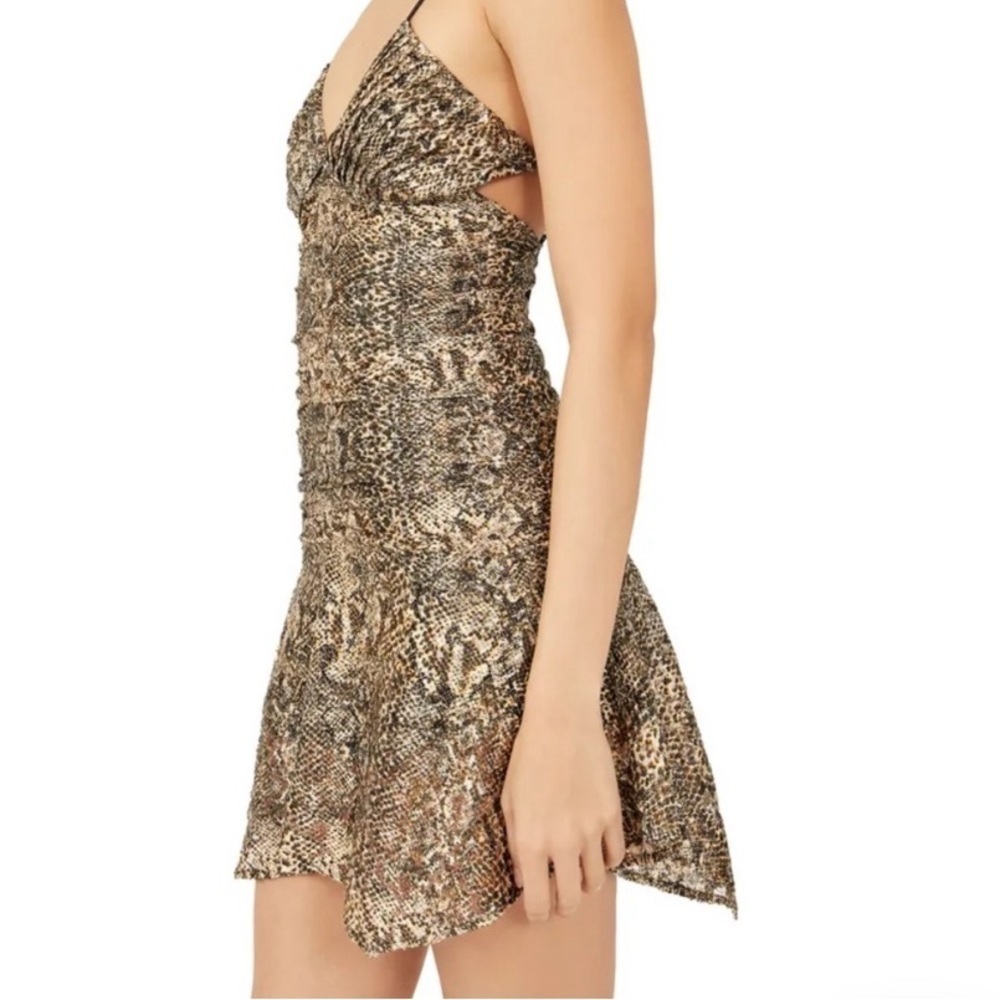 FREE PEOPLE Sierra Snake Print Lace Mini Dress